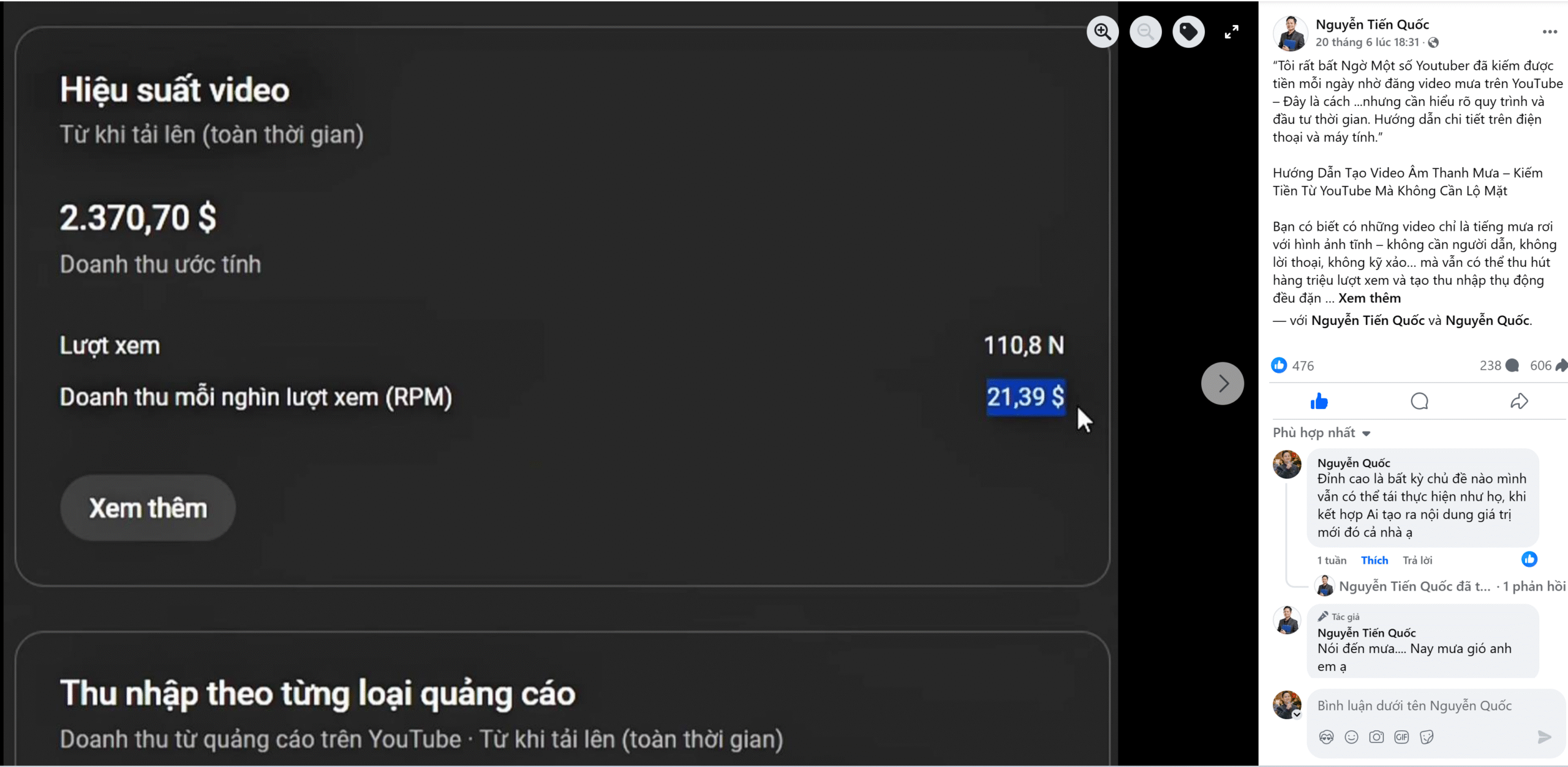 ngách YouTube có RPM/CPM cao